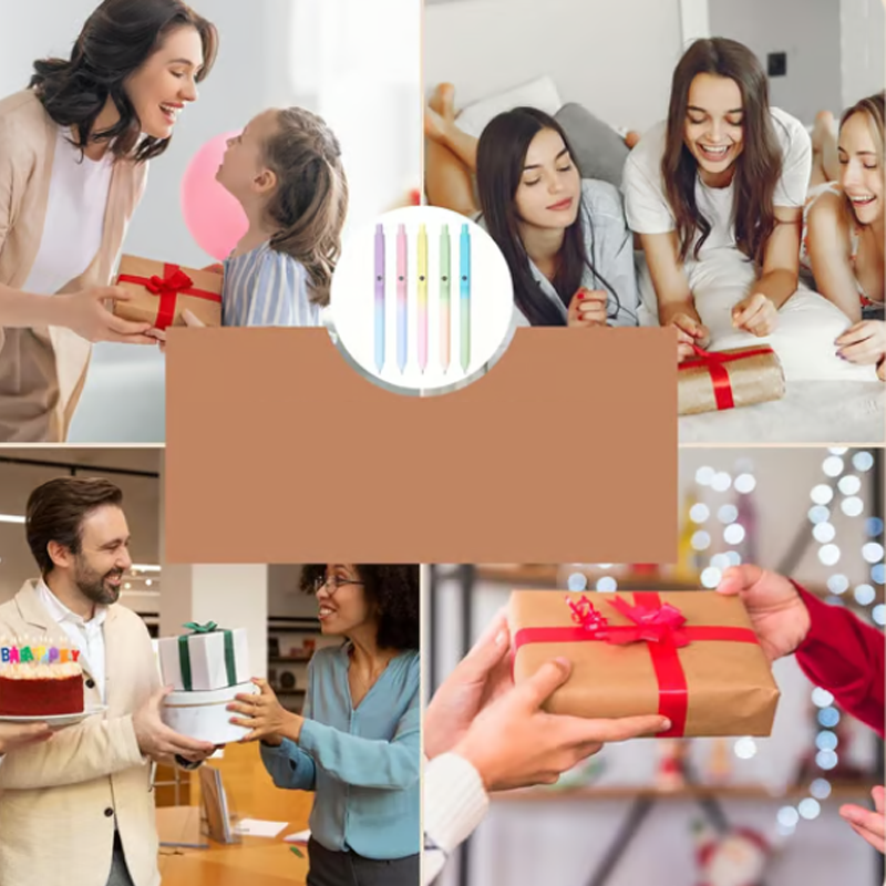 5-pack Utdragbara Svartbläckpennor