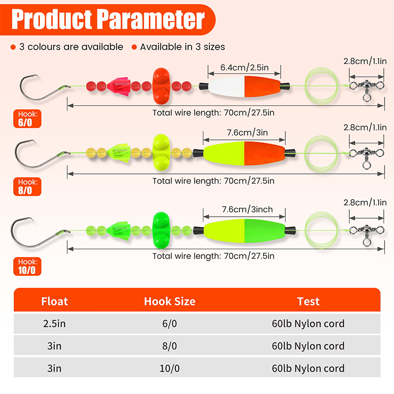 High Visibility Catfish Float Rigs