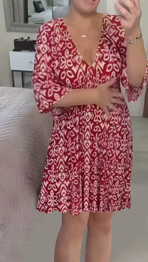 🔥Großer Verkauf - 50% RABATT🔥Mini-Boho-Kleid mit V-Ausschnitt  ✈Kaufen Sie zwei Stück und die Lieferung ist kostenlos