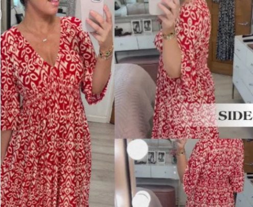 🔥Großer Verkauf - 50% RABATT🔥Mini-Boho-Kleid mit V-Ausschnitt  ✈Kaufen Sie zwei Stück und die Lieferung ist kostenlos