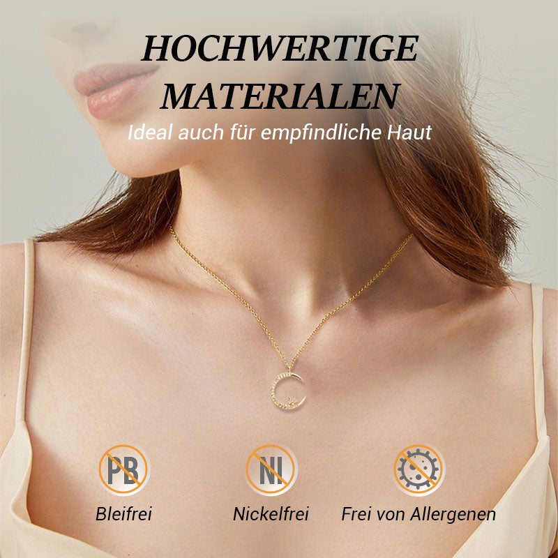 🔥Geschenk für Frauen💕Funkelnde Mond & Stern Halskette🌙✨