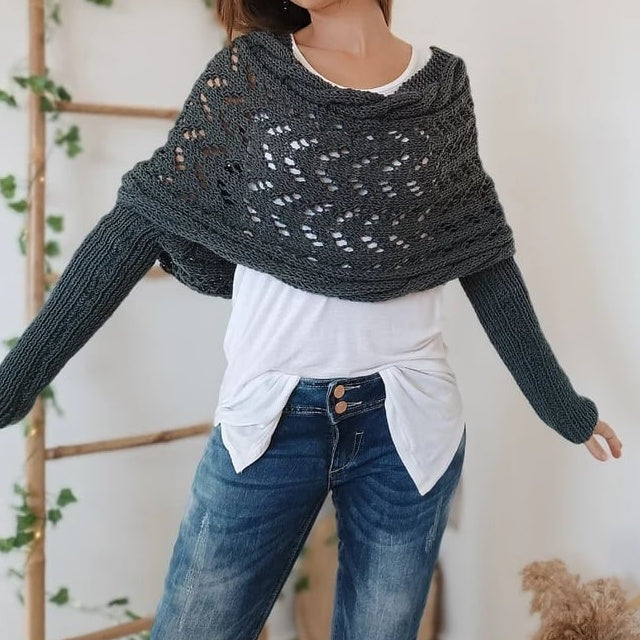 🥰HOT SALE🥰Women’s Knitted Cut-Out Shawl Poncho Wrap