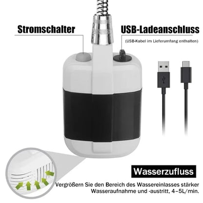 🚿 🔥 Tragbare Campingdusche mit einstellbarem Durchfluss - für eine einfache und bequeme Reinigung im Freien!