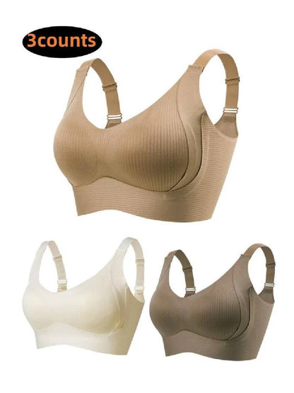 🎁Kaufen Sie 1 und erhalten Sie 3 Packungen💕Gerippter Push-up-BH für Frauen, verstellbar, kabellos💃
