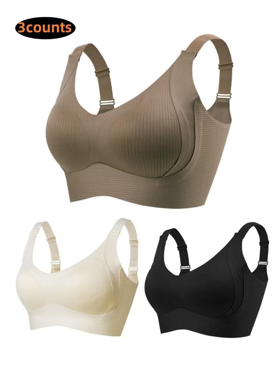 🎁Kaufen Sie 1 und erhalten Sie 3 Packungen💕Gerippter Push-up-BH für Frauen, verstellbar, kabellos💃