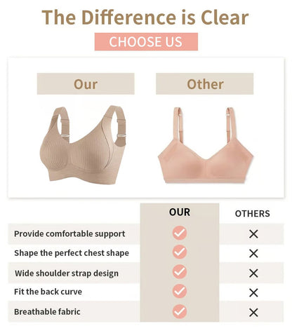 🎁Kaufen Sie 1 und erhalten Sie 3 Packungen💕Gerippter Push-up-BH für Frauen, verstellbar, kabellos💃