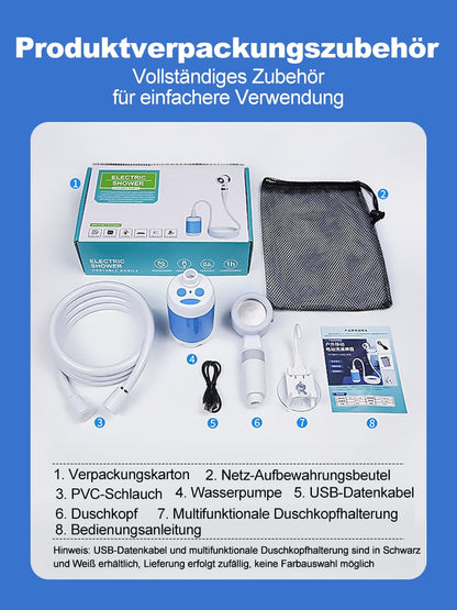 🚿 🔥 Tragbare Campingdusche mit einstellbarem Durchfluss - für eine einfache und bequeme Reinigung im Freien!