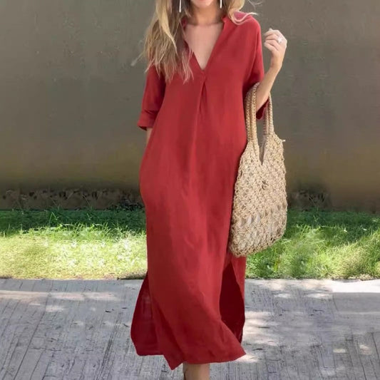 40% OFF🔥Elegant V-Neck Slit Dress