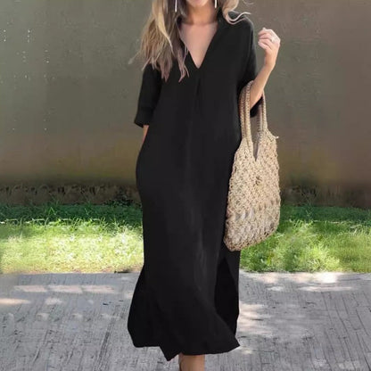 40% OFF🔥Elegant V-Neck Slit Dress