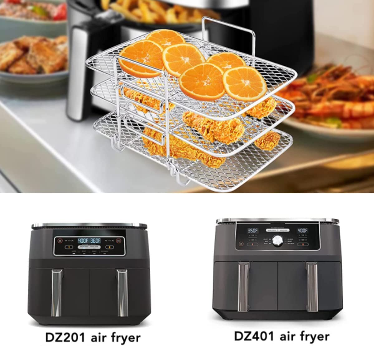 Double Basket Air Fryers Rack-1