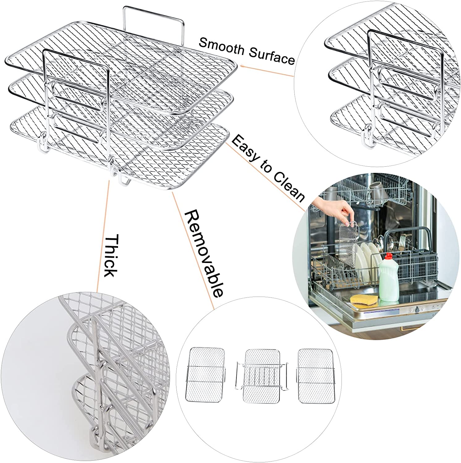 Double Basket Air Fryers Rack-4