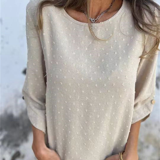 🔥Limited Time 55% OFF🔥Women's Casual Round Neck Jacquard Top