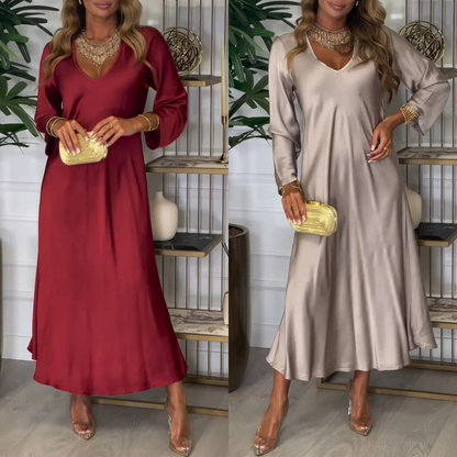 Was soll ich morgen anziehen?🔥Elegantes, glänzendes Maxikleid für Damen