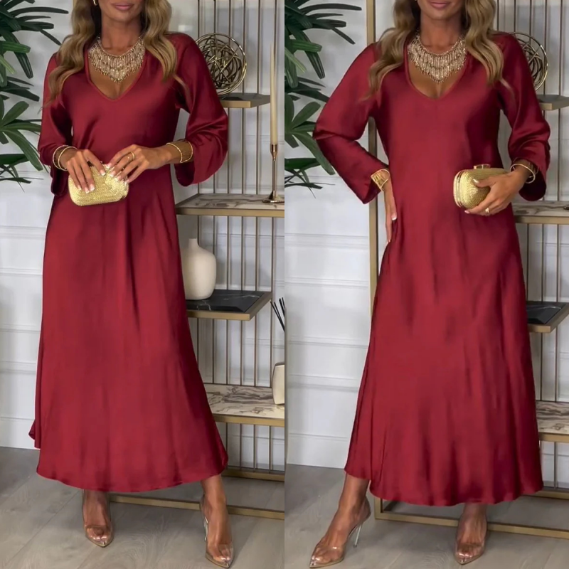 Was soll ich morgen anziehen?🔥Elegantes, glänzendes Maxikleid für Damen