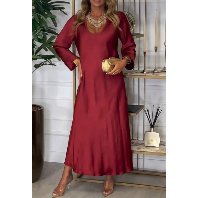 Was soll ich morgen anziehen?🔥Elegantes, glänzendes Maxikleid für Damen