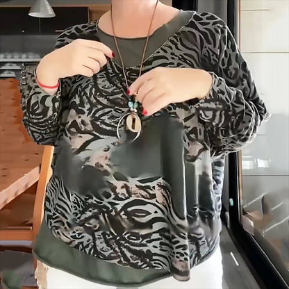 💕Leopard Print gefälschte zwei Frauen Top Shirts