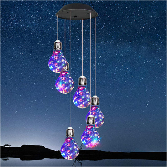 🌠2025 Neues Design💡Buntes LED-Solar-Glühbirnen-Windspiel🌈