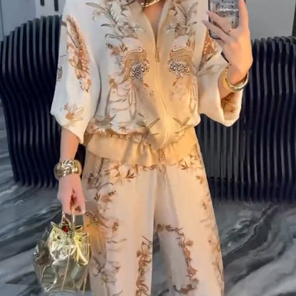 🌸Frühjahrsangebote🌸 Elegantes zweiteiliges Set mit Reißverschluss für Damen