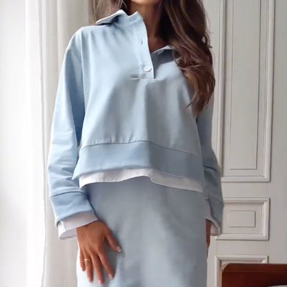 Lässiges 2-teiliges Damen-Set aus Sweatshirt und Minirock
