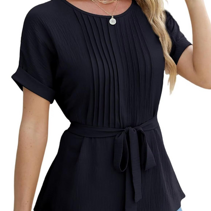 Women’s Tie Waist Peplum Top