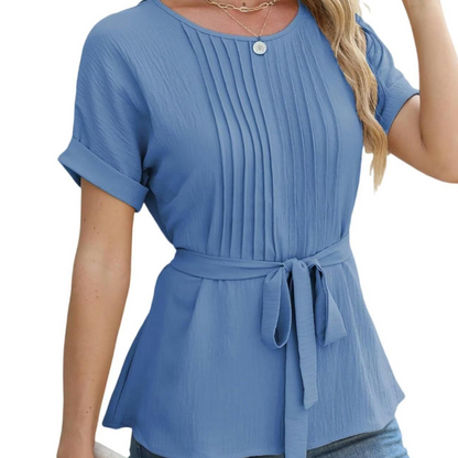 Women’s Tie Waist Peplum Top