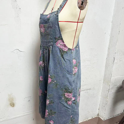 🩷2025 Heiße Produkte🌸Modischer Denim-Overall mit Blumendruck im Vintage-Look
