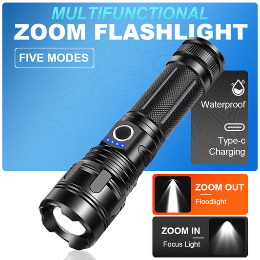 Multifunktionale tragbare Outdoor-Zoom-Taschenlampe