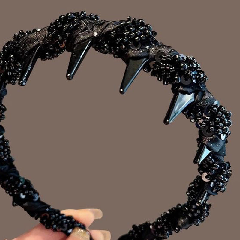 Pretty Black Beaded Everyday Headband
