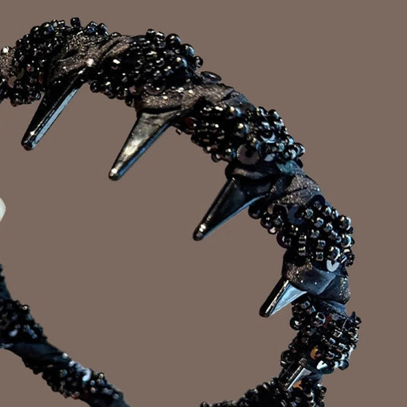 Pretty Black Beaded Everyday Headband
