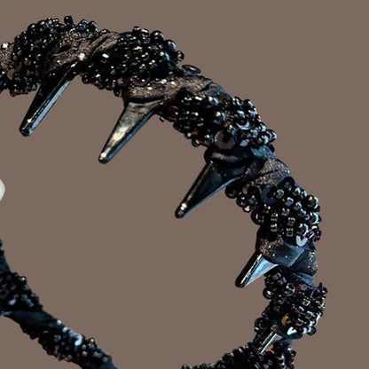 Pretty Black Beaded Everyday Headband